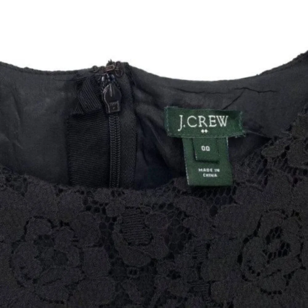 J Crew Black Floral Lace Sheath Dress